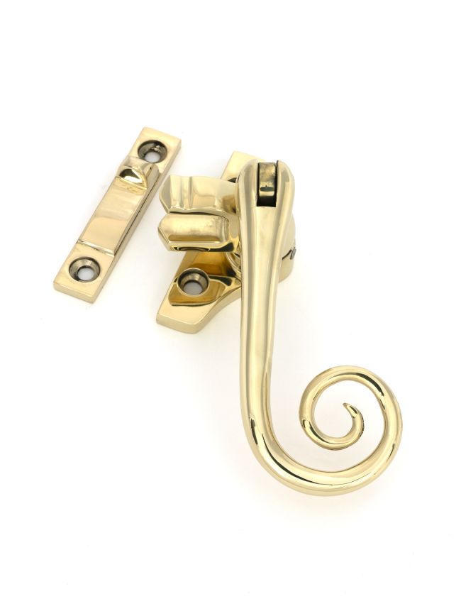 Polished Brass Night-Vent Locking Monkeytail Fastener (Steel Window)