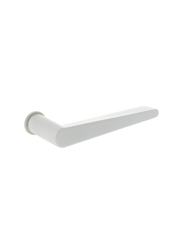 Tupai Rapido 5S Line Torrao Lever Door Handle on Concealed Round Rose - White (Pair)