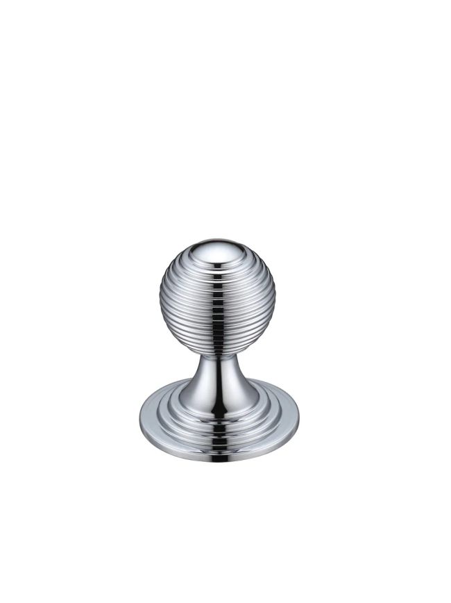 Zoo Hardware Queen Anne Ringed Knob 25mm rose dia. - Chrome
