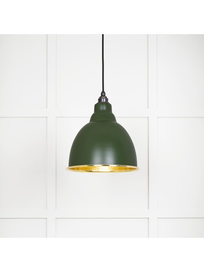 Hammered Brass Brindley Pendant in Heath
