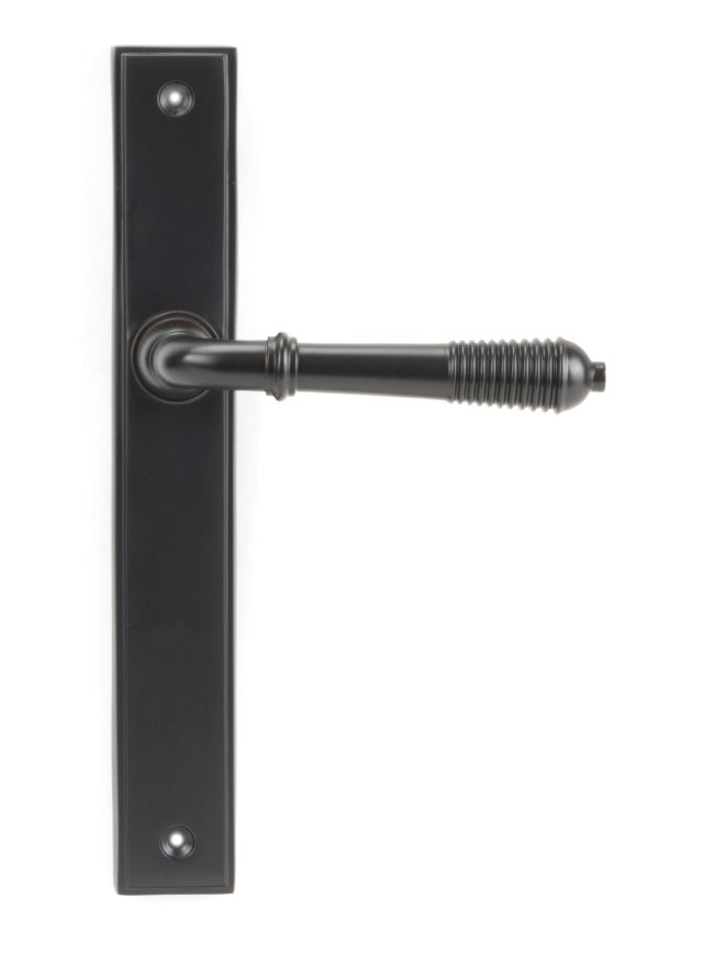 Aged Bronze Reeded Slimline Lever Latch Set