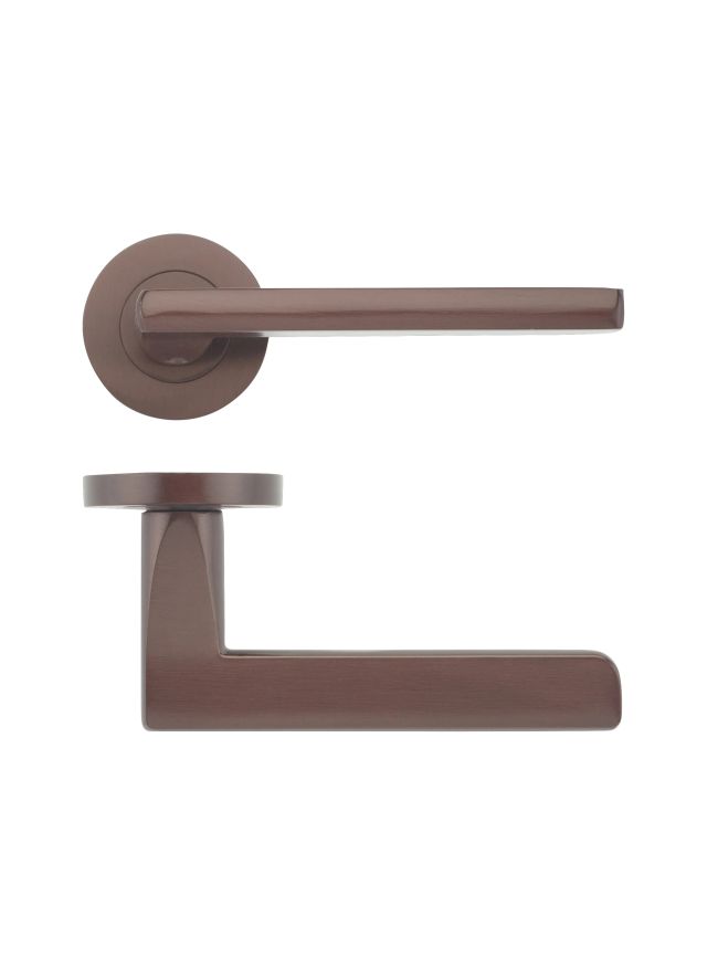 Zoo Hardware Venice lever on round rose - Etna Bronze