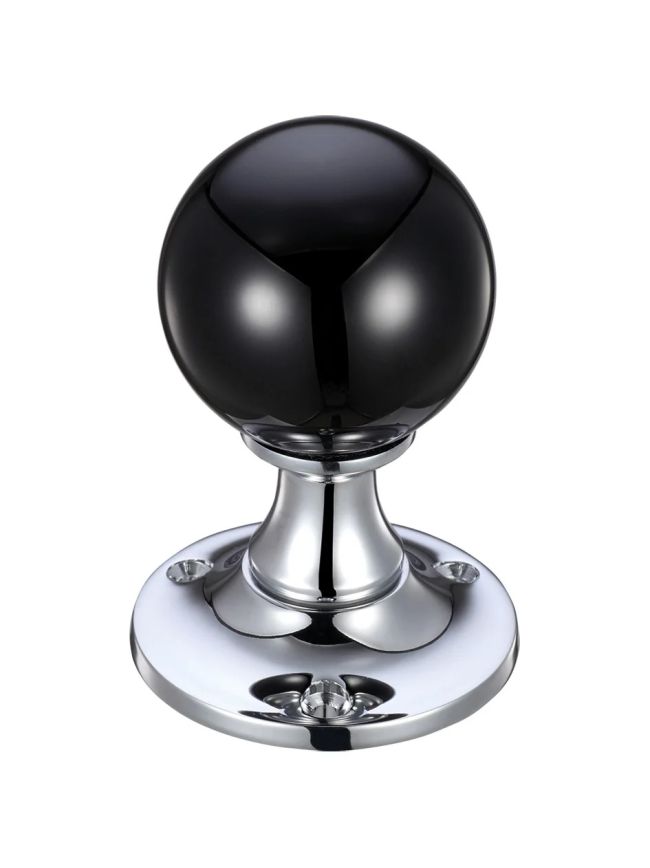 Zoo Hardware Glass Ball Mortice Knob - Plain 50mm - Chrome