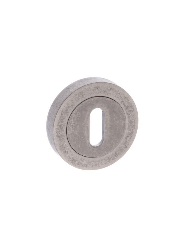 Old English Key Escutcheons - Distressed Silver (Pair)