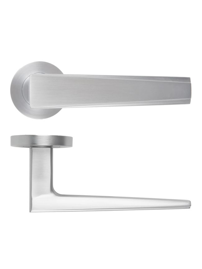 Zoo Hardware Veloce Lever On Round Rose - Satin Chrome