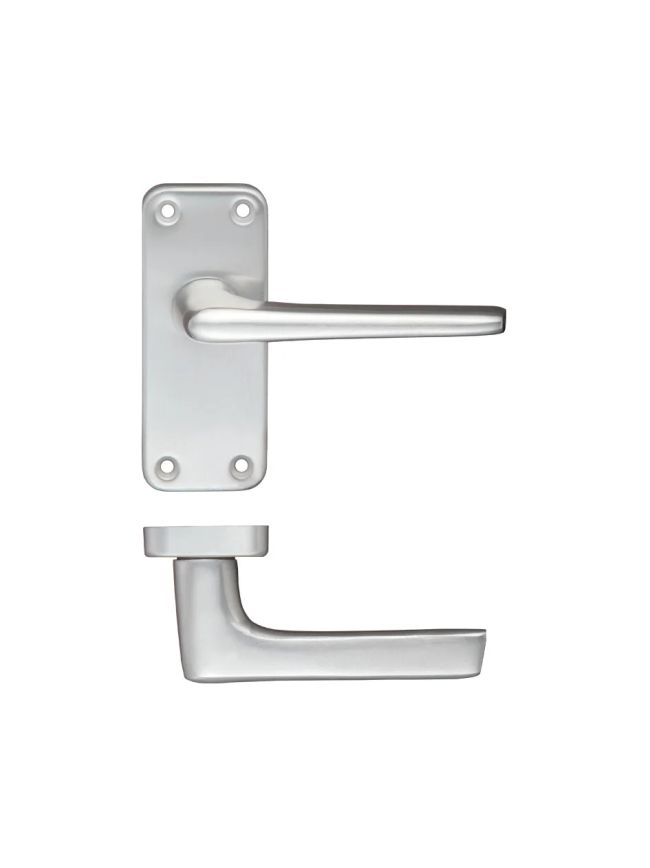 Zoo Hardware Contract Aluminium Lever on Latch Backplate - Satin Aluminium