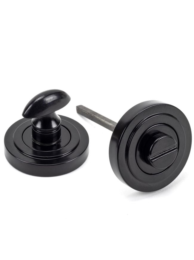 Black Round Thumbturn Set (Art Deco)