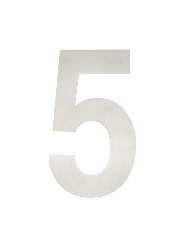 150mm Numerals SSS Finish 150mm Satin Stainless Steel No. 5 - By Frelan Hardware - JNSS-5