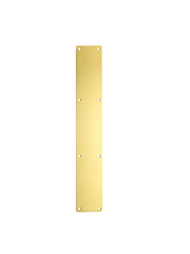 Zoo Hardware Finger Plate - Blank (Rounded Corner) 75mm x 475mm - Rosso - Satin Brass
