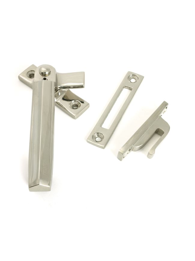 Polished Nickel Locking Art Deco Fastener - LH