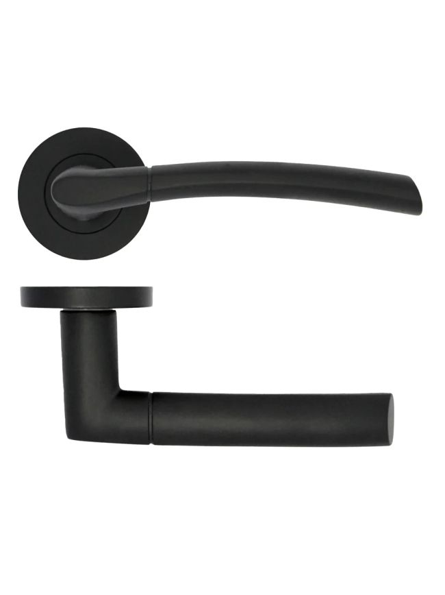 Zoo Hardware Andorra lever on rose - Matt Black