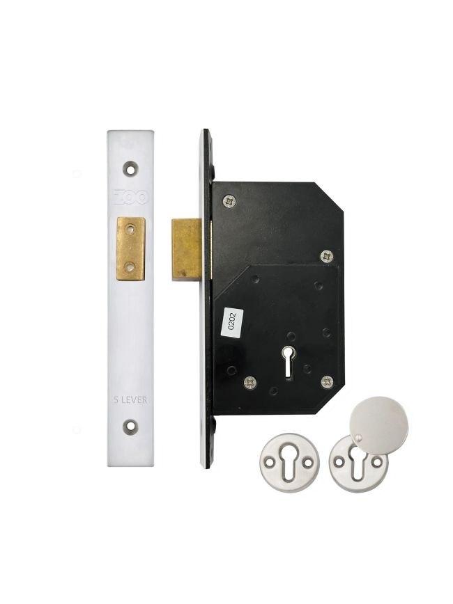 Zoo Hardware 5 Lever Deadlock - 73mm c/w Esc - Chubb Retro Fit 3G110 - Stainless Steel