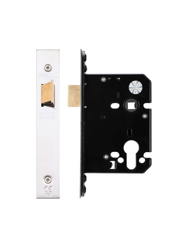 Zoo Hardware Upright Latch - 76mm C/W PVD Forend and Strike - Satin Stainless