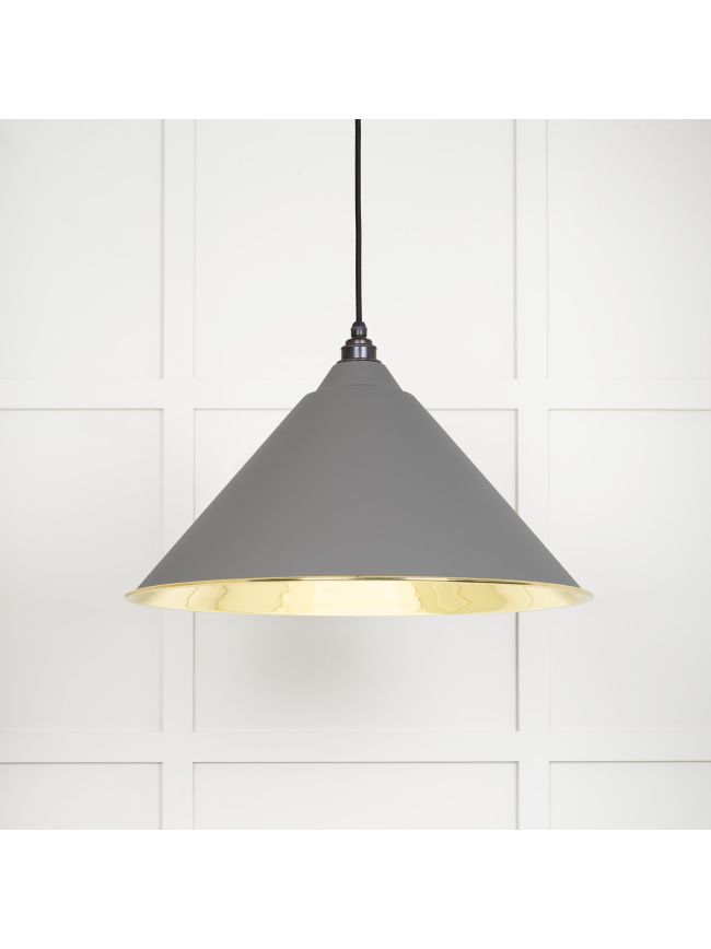 Smooth Brass Hockley Pendant in Bluff