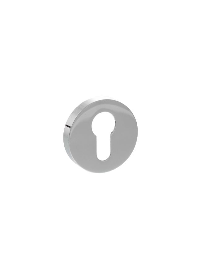 Senza Pari Euro Escutcheons on Minimal Round Rose - Polished Chrome (Pair)