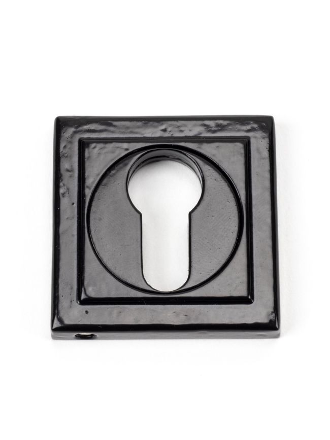 Black Round Euro Escutcheon (Square)