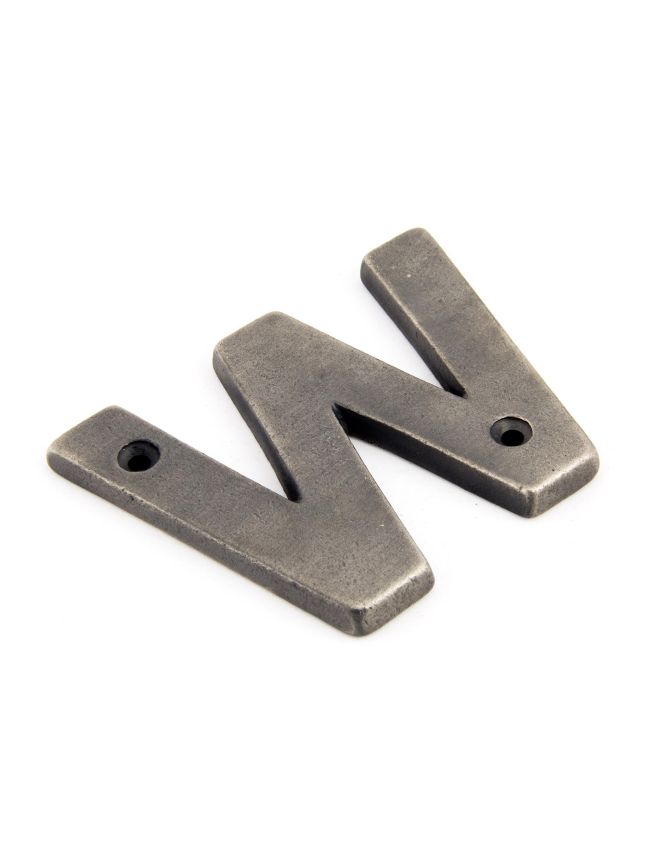 Antique Pewter Letter W
