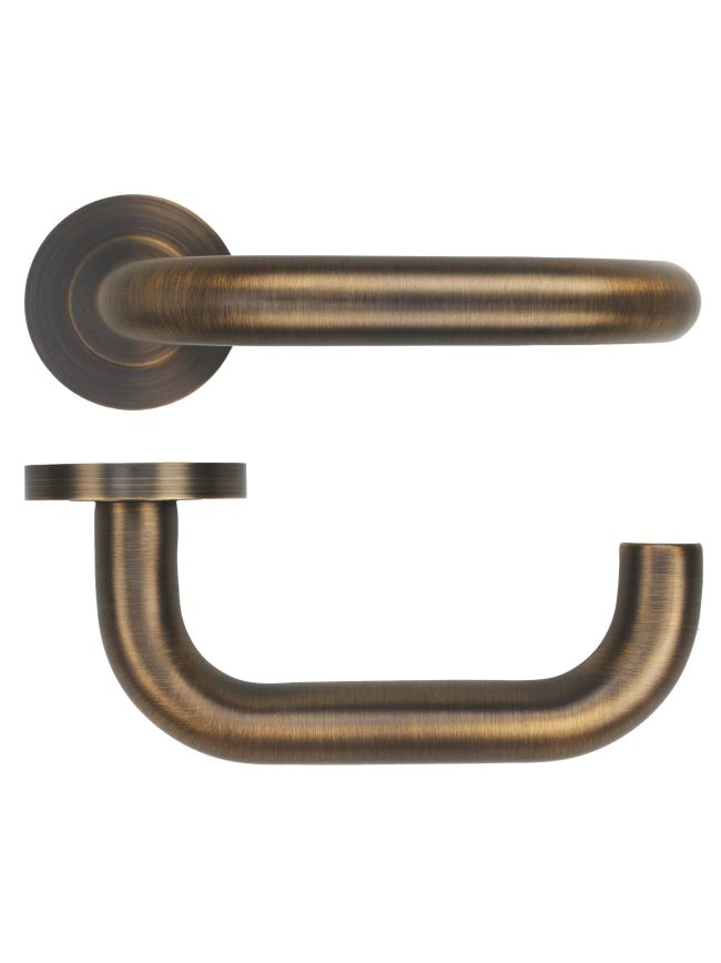 Zoo Hardware Maggiore Lever on Round Rose - Antique Brass