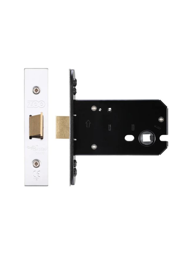 Zoo Hardware Flat latch - 102mm C/W PVD Forend and Strike - Satin Stainless