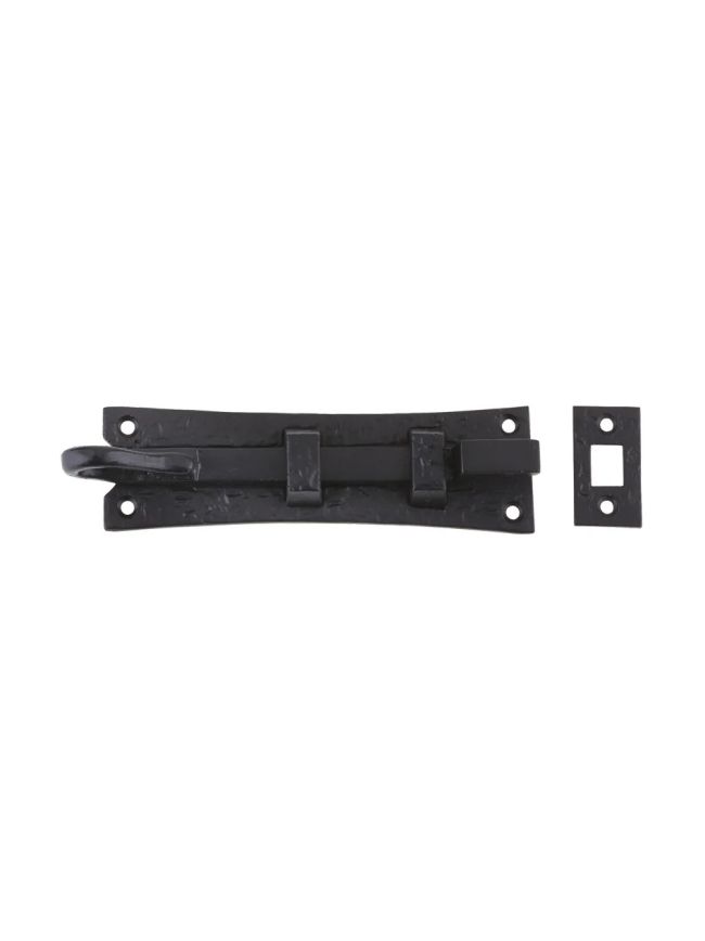 Zoo Hardware Cranked Curly Tail Door Bolt - 150mm x 42mm - Black