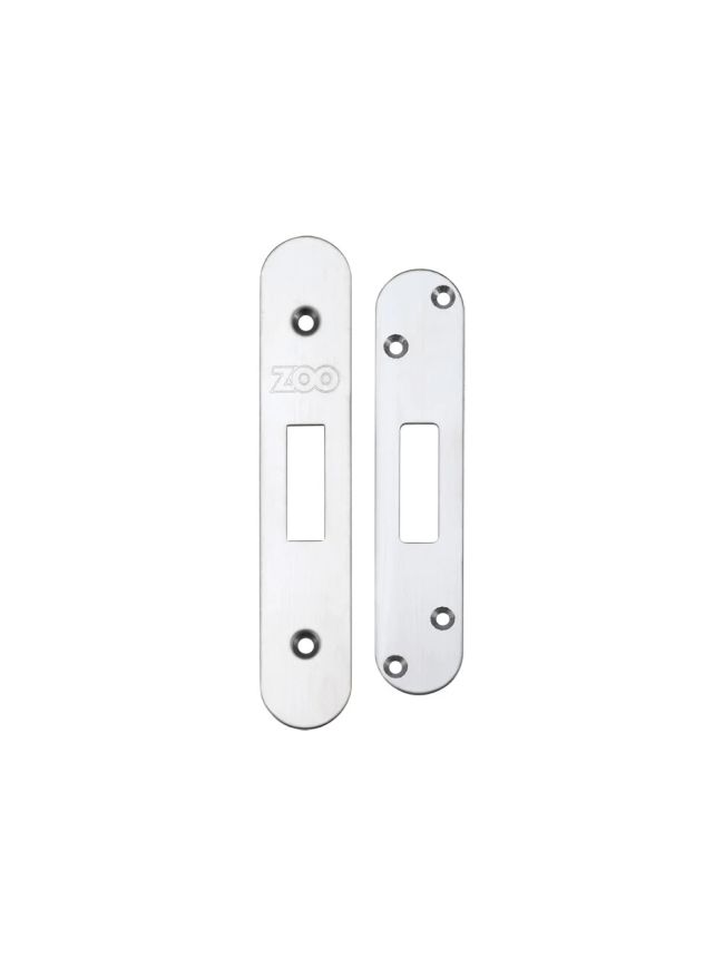 Zoo Hardware Spare Acc Pk for UK Dead Locks - contains Radius Forend, Strike and Fixing Screws - Stainless Steel