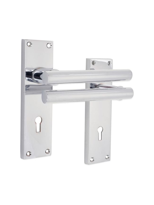 Jura Lever on Backplate Lock Polished Chrome
