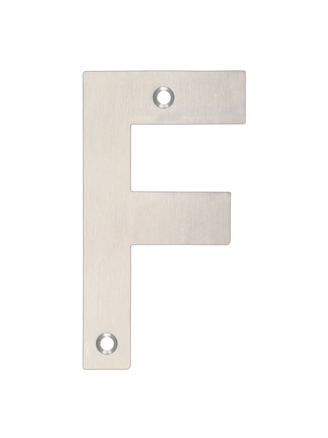 Zoo Hardware Letter - F - 75mm - Satin Stainless