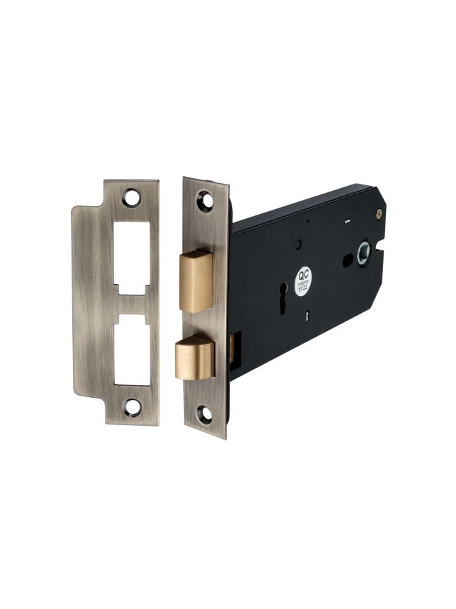 3 Lever Horizontal Sash Lock 6" Antique Brass