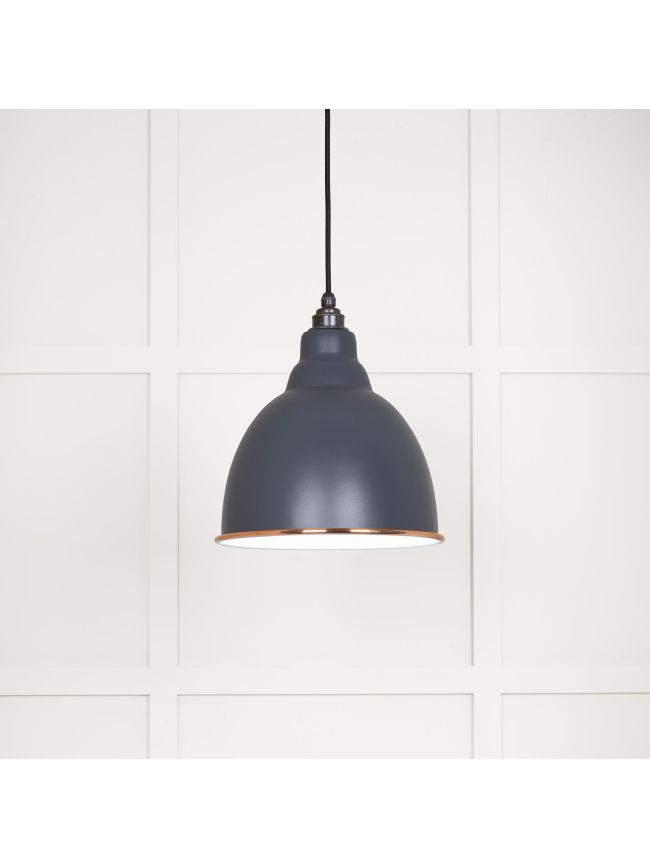 White Gloss Brindley Pendant in Slate