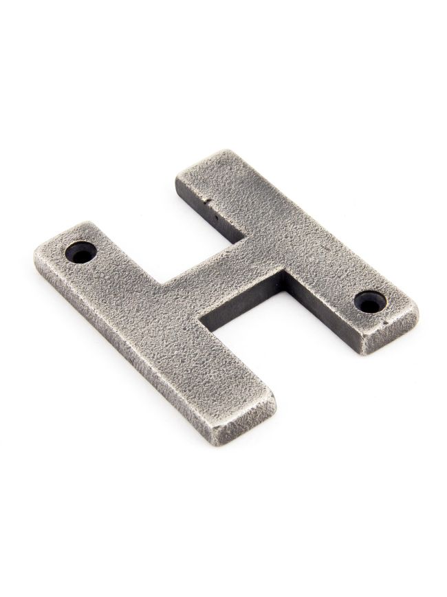 Antique Pewter Letter H