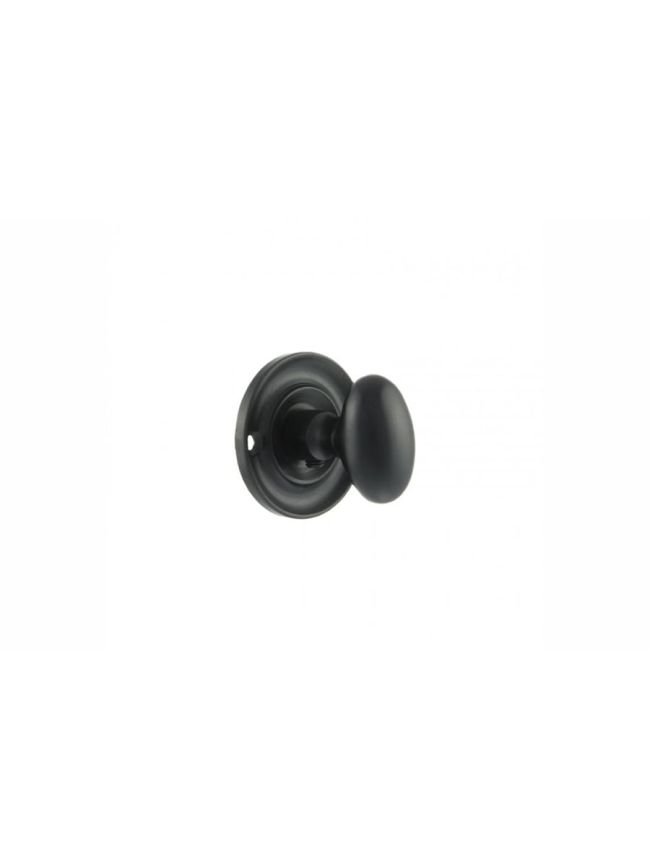 Old English Solid Brass Oval WC Turn and Release - Matt Black