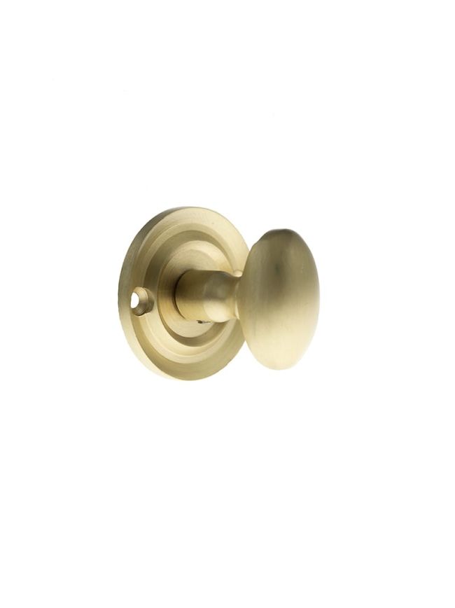 Old English Solid Brass Oval WC Turn and Release - Satin Brass