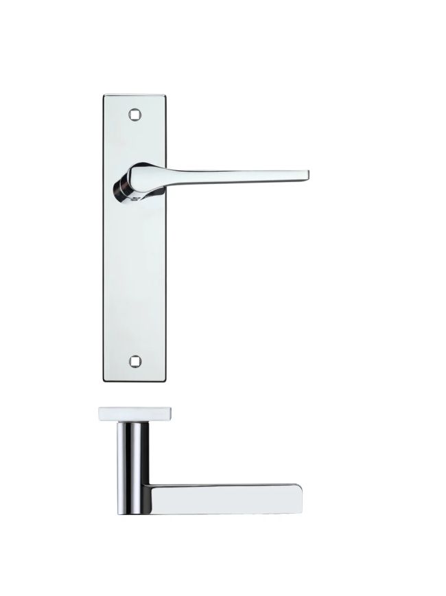 Zoo Hardware Draco lever on latch backplate - Chrome