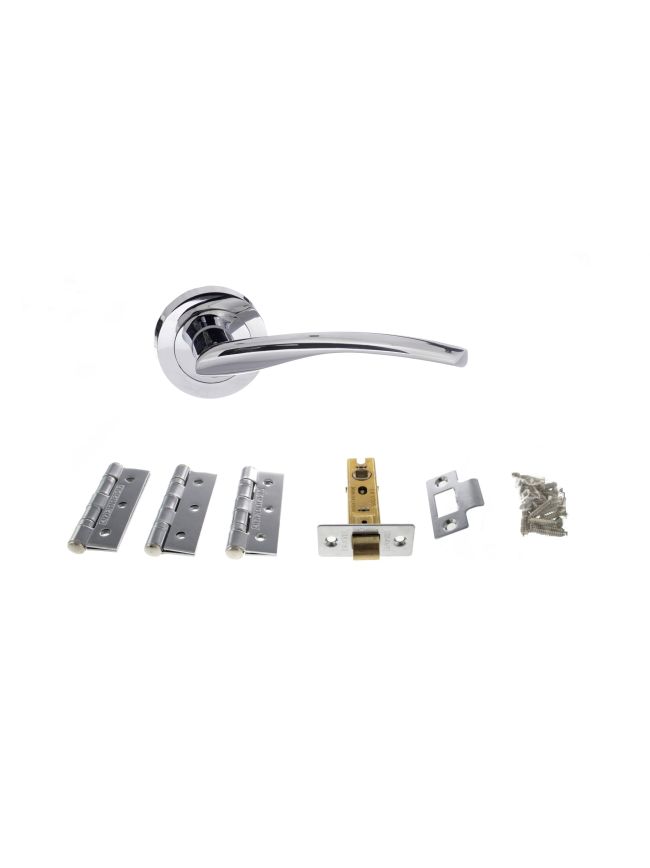 Atlantic Arizona Door Pack Bundle (2.5" Latch, 3"x2" Hingesx3) - Polished Chrome