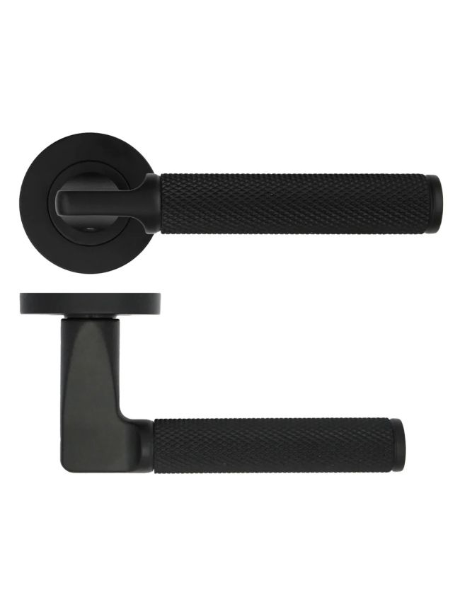 Zoo Hardware Bilbao lever on rose - Matt Black