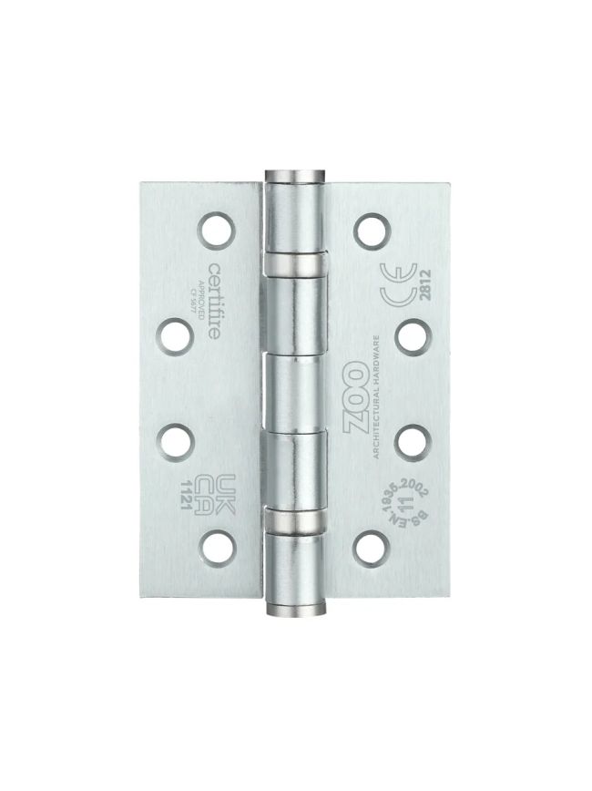 Zoo Hardware Ball Bearing Hinge - Steel 102 x 76 x 3mm - Satin Chrome