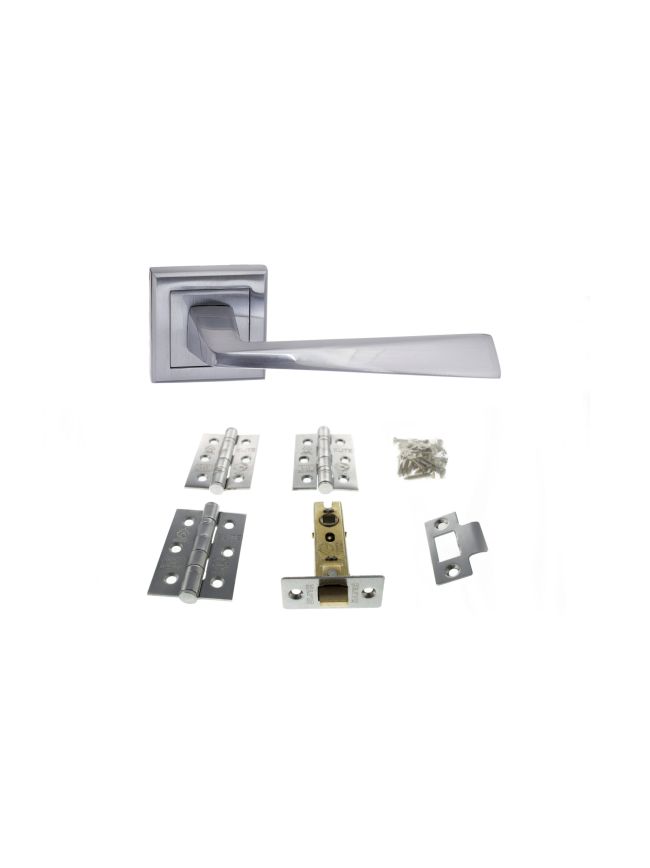 Atlantic California Door Pack Bundle (3" Latch, 3"x2" Hingesx3) - Satin Chrome