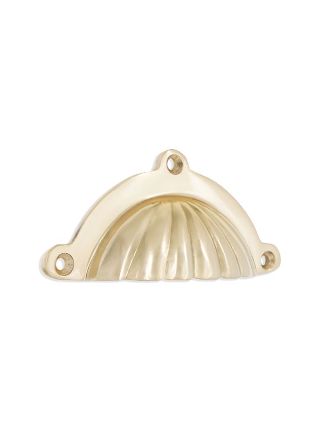 Shell Cup Pull Polished Brass