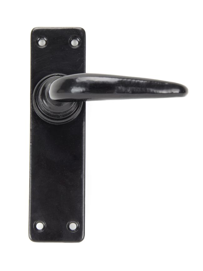 Black Smooth Lever Latch Set