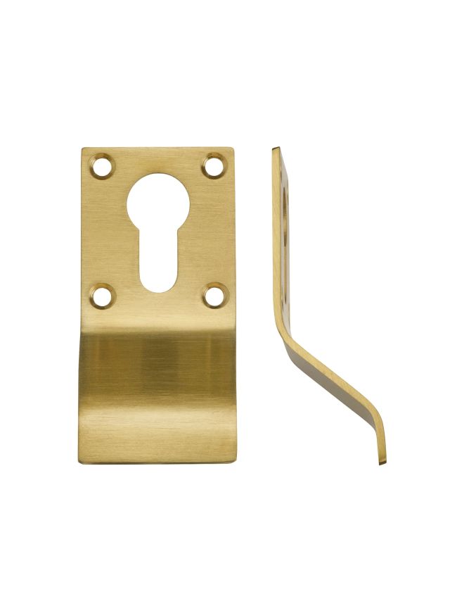 Zoo Hardware Cylinder Latch Pull - Euro Profile - 88mm x 43mm - PVD Satin Brass