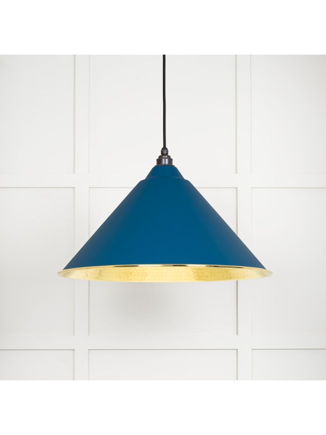 Hammered Brass Hockley Pendant in Upstream