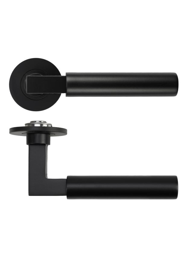 Zoo Hardware Garda Lever on 4mm Round Slim Sprung Rose - PVD Black