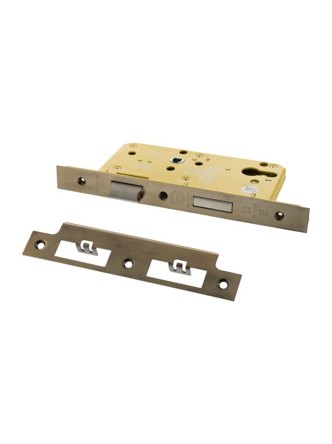 Atlantic DIN Heavy Duty Euro Profile Sashlock Double Throw 60mm backset - Antique Brass