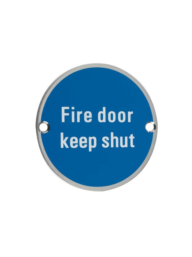 Zoo Hardware Fire Door Keep Shut - 76mm dia - Satin Stainless