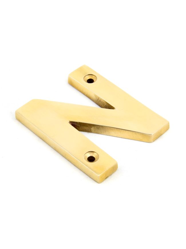 Polished Brass Letter N