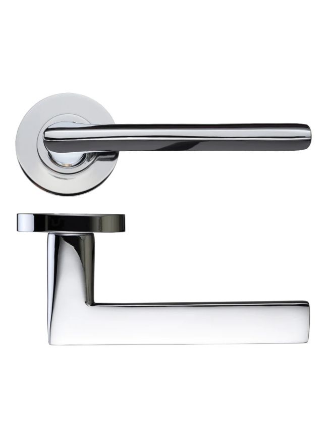 Zoo Hardware Vitorria Lever on Round Rose - Polished Chrome