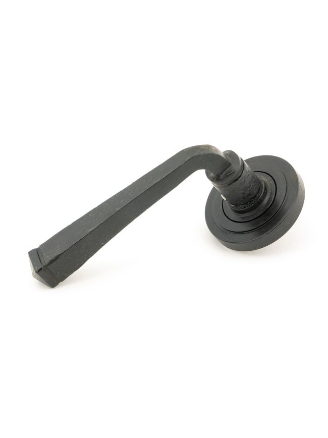 External Beeswax Avon Round Lever on Rose Set (Art Deco)