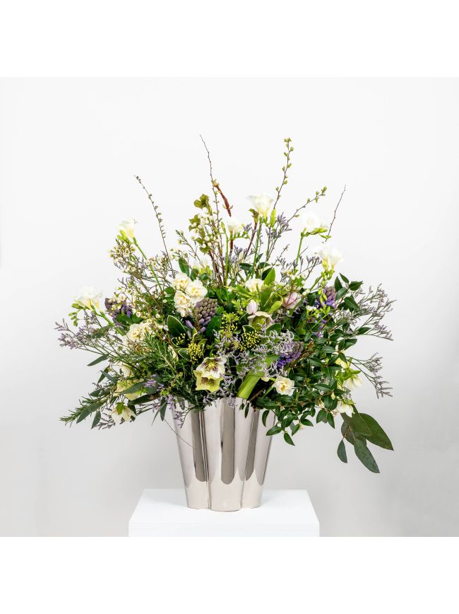 Smooth Nickel Flora Pot - Large