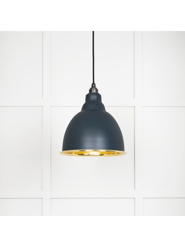 Smooth Brass Brindley Pendant in Soot