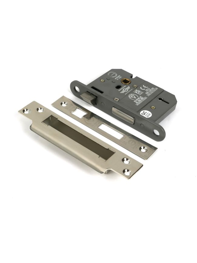 Polished Nickel 3" 5 Lever BS Sash Lock KA